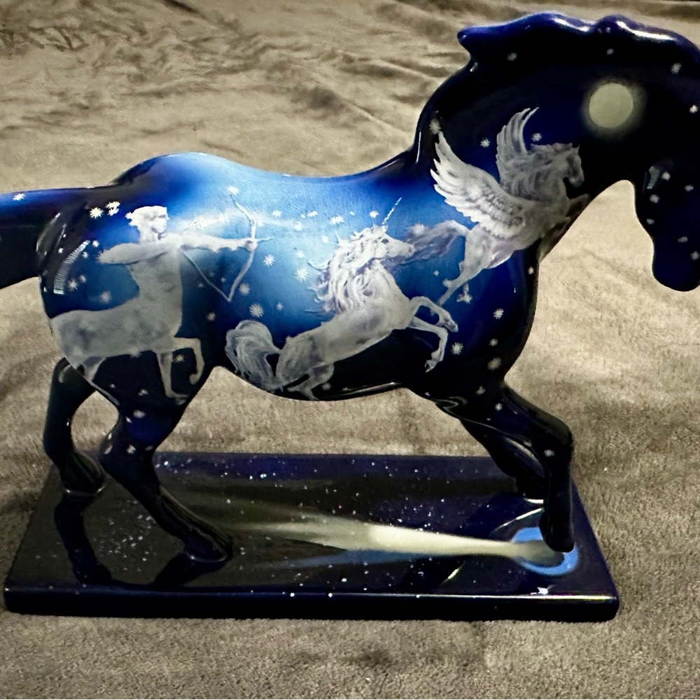 Celestial Blue Horse Sculpture